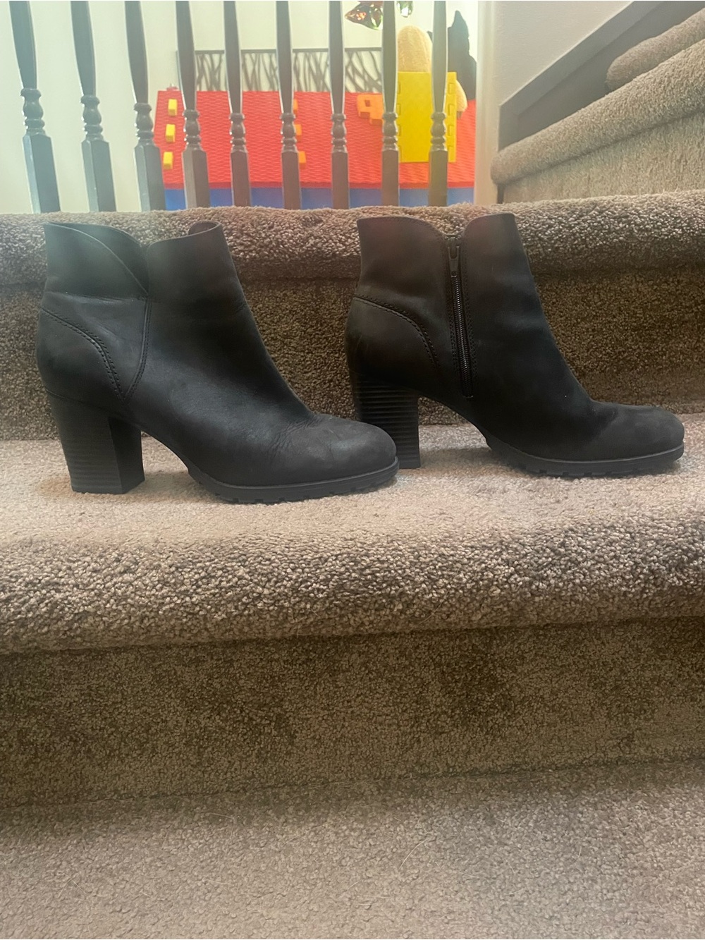 Women’s Black Side-Zip Ankle Boot with Block Heel CLARKS